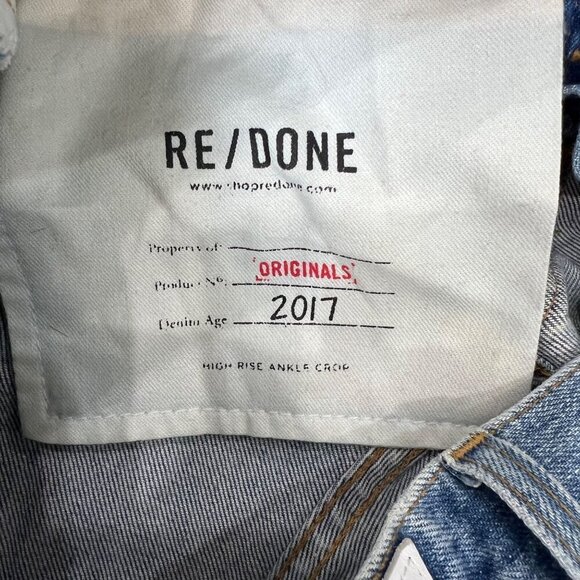Re/done High rise ankle crop jeans, medium blue, Size 26, L69 - Picture 11 of 13